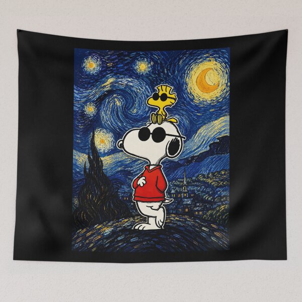 Item preview, Cool Snoopy with Woodstock | Starry Night designed and sold by Har-vee.