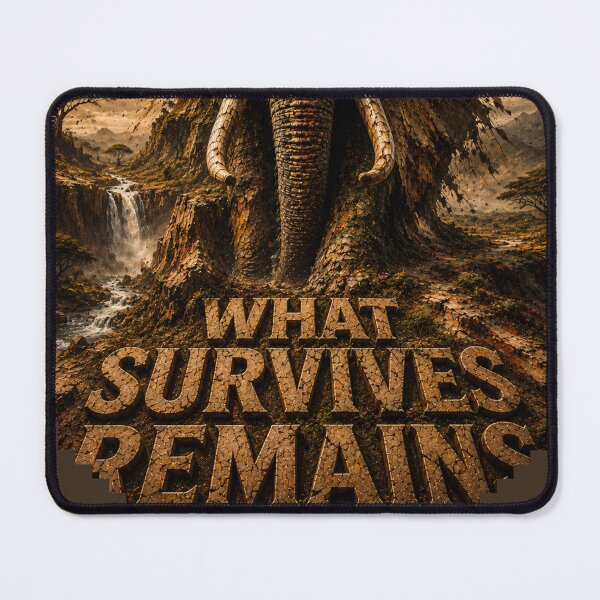 Item preview, Sovereign Stoic Elephant What Survives Remains Impasto Canvas Print designed and sold by SavannaStrikes.