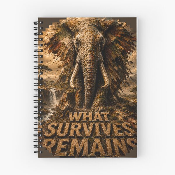 Item preview, Sovereign Stoic Elephant What Survives Remains Impasto Canvas Print designed and sold by SavannaStrikes.