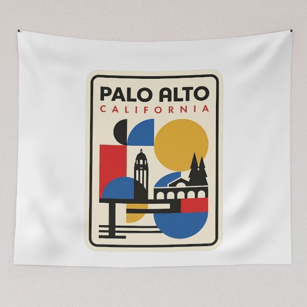 Item preview, Palo Alto California Retro Geometric Travel Poster designed and sold by k3rstman1.