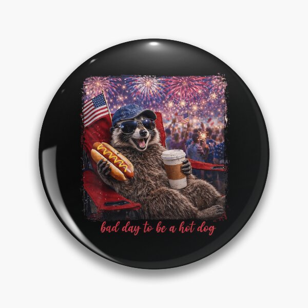 Item preview, bad day to be a hot dog funny raccoon hotdog 4th of july  designed and sold by mariazin.
