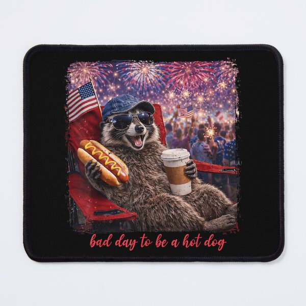 Item preview, bad day to be a hot dog funny raccoon hotdog 4th of july designed and sold by mariazin.
