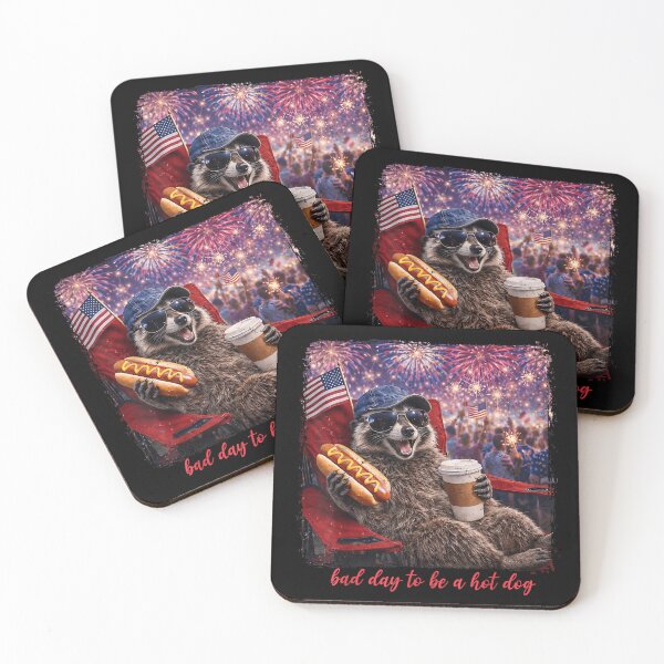 Item preview, bad day to be a hot dog funny raccoon hotdog 4th of july  designed and sold by mariazin.