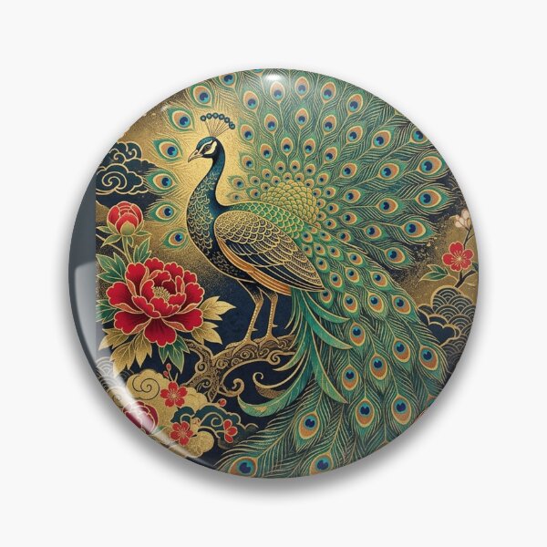 Item preview,  Luxurious Japanese Peacock & Red Peonies (Botan) designed and sold by Hikariha Studio.