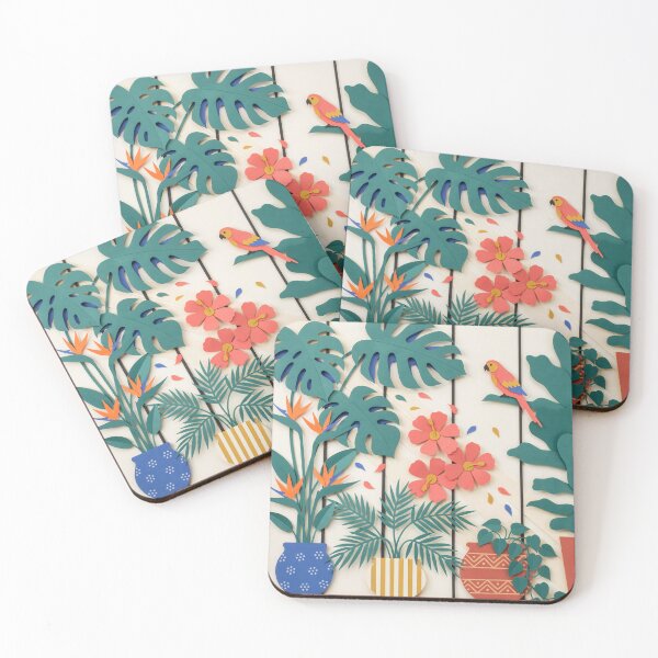 Item preview, Modern Botanical Conservatory – Matisse Inspired Tropical Cut Paper Wall Art designed and sold by Tamas Das.