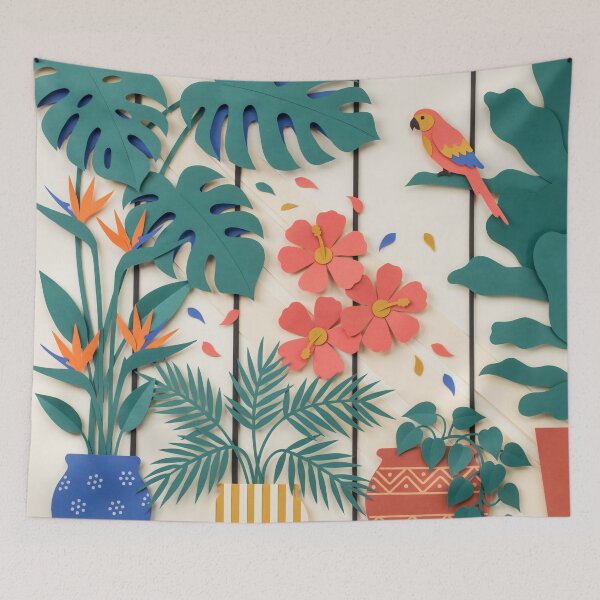 Item preview, Modern Botanical Conservatory – Matisse Inspired Tropical Cut Paper Wall Art designed and sold by Tamas Das.