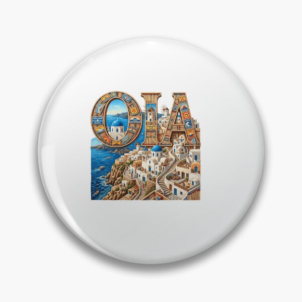 Item preview, Oia Island Travel Typography Sticker designed and sold by Imaginarium of Chaos falcon88 .