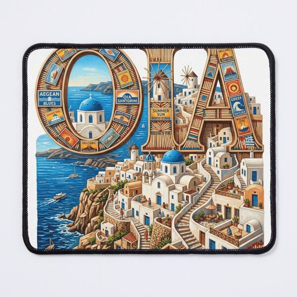 Item preview, Oia Island Travel Typography Sticker designed and sold by Imaginarium of Chaos falcon88 .