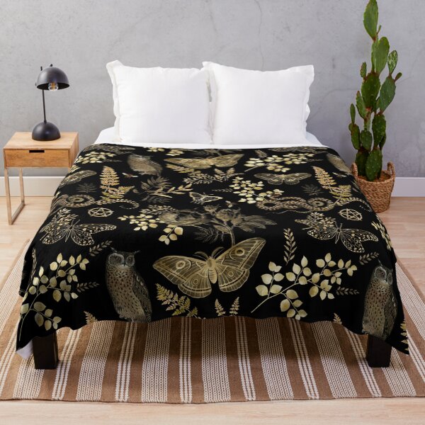 Item preview, Night Magical Forest Dark Goblincore Aesthetic Pattern - Black designed and sold by CanisArt.