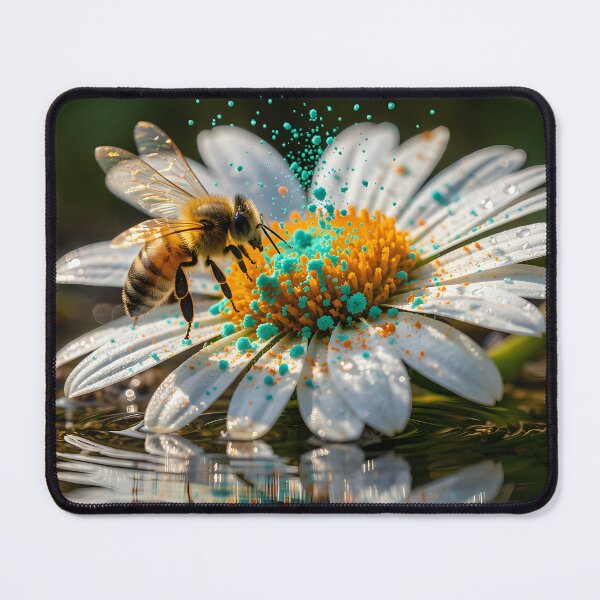 Item preview, The dance of life: A macro moment of a bee in the magical pollen flight designed and sold by VoidVeilStudio.