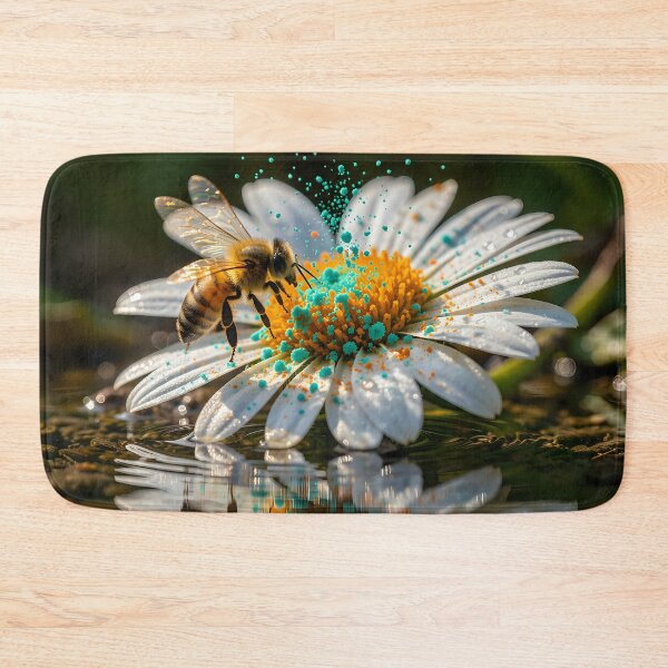 Item preview, The dance of life: A macro moment of a bee in the magical pollen flight designed and sold by VoidVeilStudio.