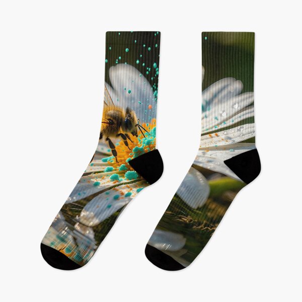 Item preview, The dance of life: A macro moment of a bee in the magical pollen flight designed and sold by VoidVeilStudio.