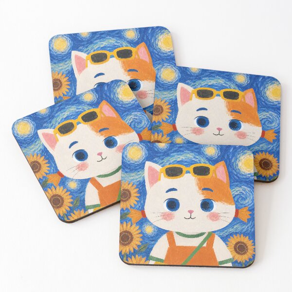 Item preview, Sunflower Yoyo Cat Character Art designed and sold by BigOranges.