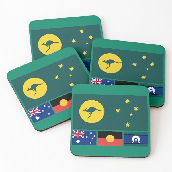 Item preview, Australia Kangaroo Sun 4 flag edition designed and sold by Kangaroo Sun.