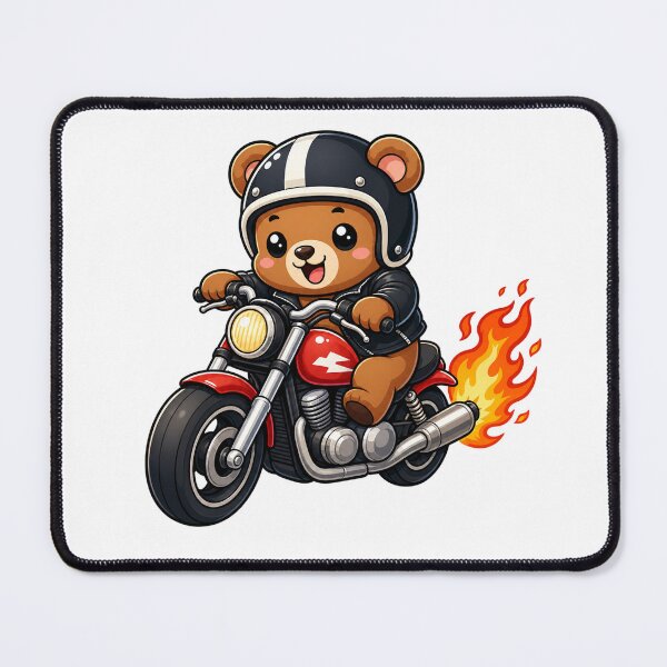 Item preview, Cute Biker Bear Riding Red Motorcycle Kawaii Biker Art designed and sold by Seculinator.