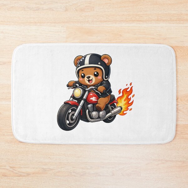 Item preview, Cute Biker Bear Riding Red Motorcycle Kawaii Biker Art designed and sold by Seculinator.