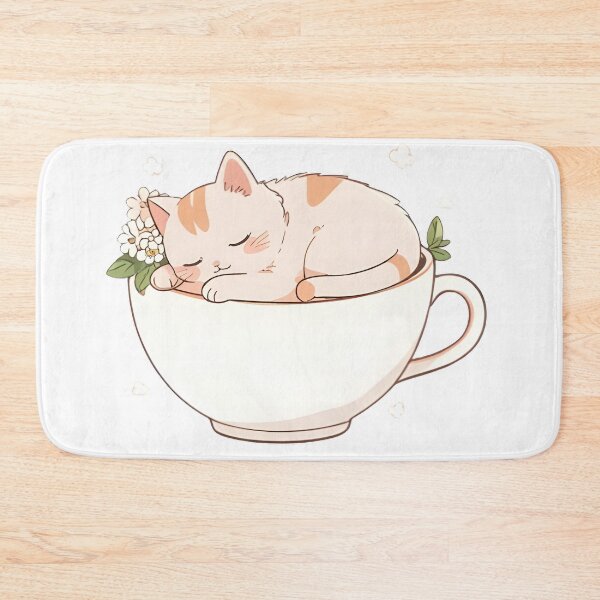 Item preview, Teacup Cat — Tiny Cozy Kawaii Cat Sticker designed and sold by tommysworks.