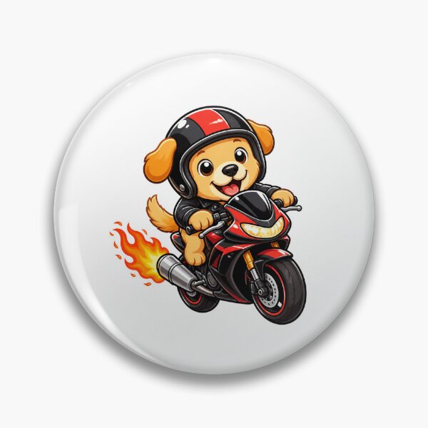 Item preview, Cute Biker Dog Riding Red Motorcycle Kawaii Biker Art designed and sold by Seculinator.
