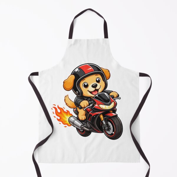 Item preview, Cute Biker Dog Riding Red Motorcycle Kawaii Biker Art designed and sold by Seculinator.