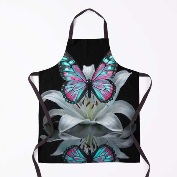 Item preview, The iridescent butterfly on a white lily designed and sold by VoidVeilStudio.