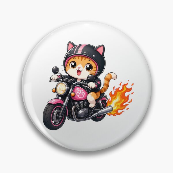 Item preview, Cute Biker Cat Riding Pink Motorcycle Kawaii Biker Art designed and sold by Seculinator.