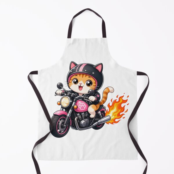 Item preview, Cute Biker Cat Riding Pink Motorcycle Kawaii Biker Art designed and sold by Seculinator.
