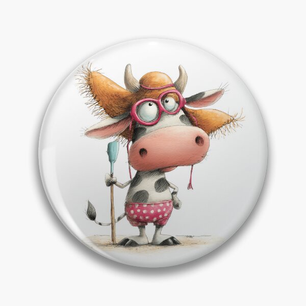 Item preview, Cute Beach Cow with Pink Glasses | Funny Summer Farm Animal Cartoon designed and sold by GlimmerAura.