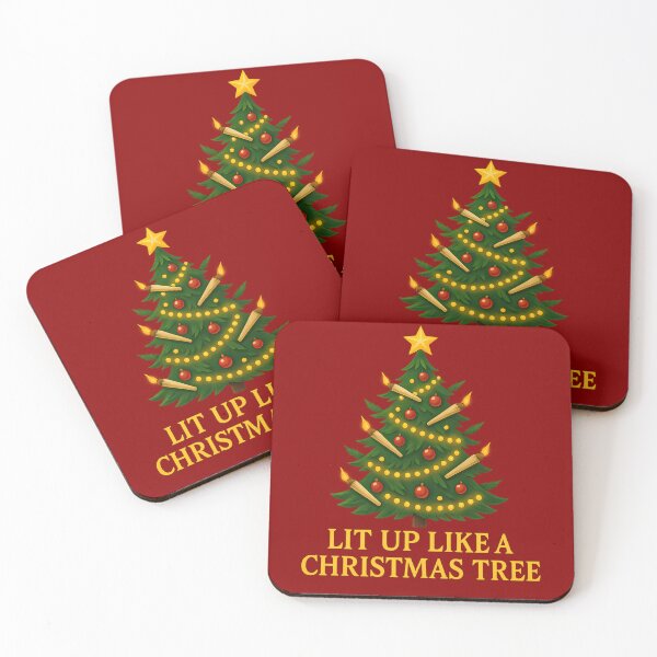 Item preview, Lit Up Like a Christmas Tree – Funny 420 Weed Christmas Design designed and sold by BlueB420.