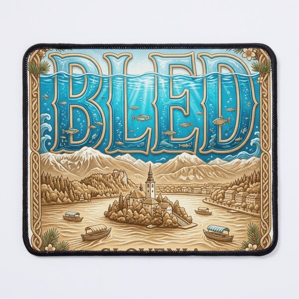 Item preview, Bled Lake Travel Typography Sticker designed and sold by Imaginarium of Chaos falcon88 .