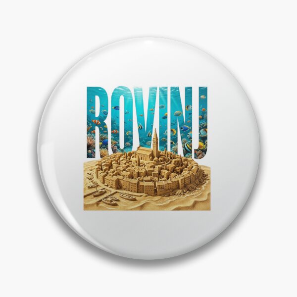 Item preview, Rovinj Adriatic Travel Typography Sticker designed and sold by Imaginarium of Chaos falcon88 .