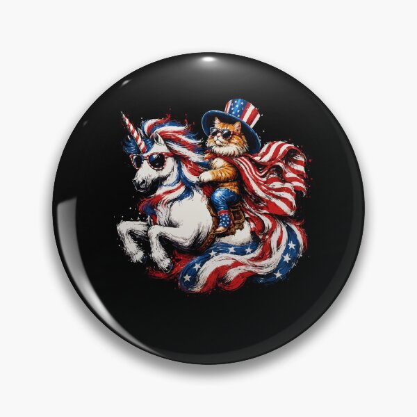 Item preview, Funny Cat Riding Unicorn USA Flag 4th of July designed and sold by Tbenghali.