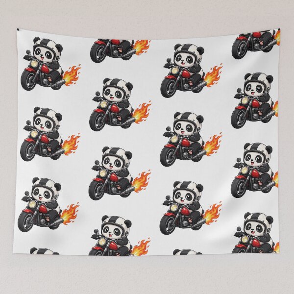 Item preview, Cute Biker Panda Riding Red Motorcycle Kawaii Biker Art designed and sold by Seculinator.