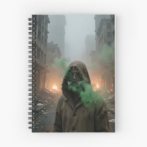 Item preview, Dystopia and decay: The lone figure in the toxic ruined city designed and sold by VoidVeilStudio.