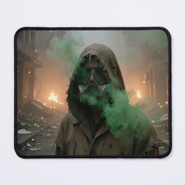 Item preview, Dystopia and decay: The lone figure in the toxic ruined city designed and sold by VoidVeilStudio.
