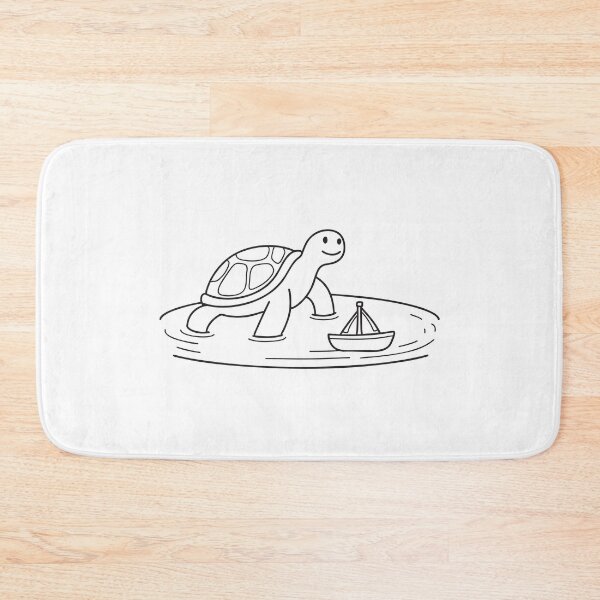 Item preview, Turtle Near Toy Boats in Shallow Pool designed and sold by rasagamastore.
