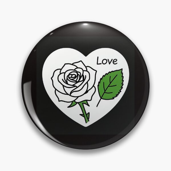 Item preview, a rose from above and next to it one green leaf in black and white line art style ,with a word Love surrounding in minimal style  designed and sold by wallartofmio.