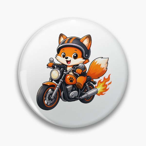 Item preview, Cute Biker Fox Riding Orange Motorcycle Kawaii Biker Art designed and sold by Seculinator.