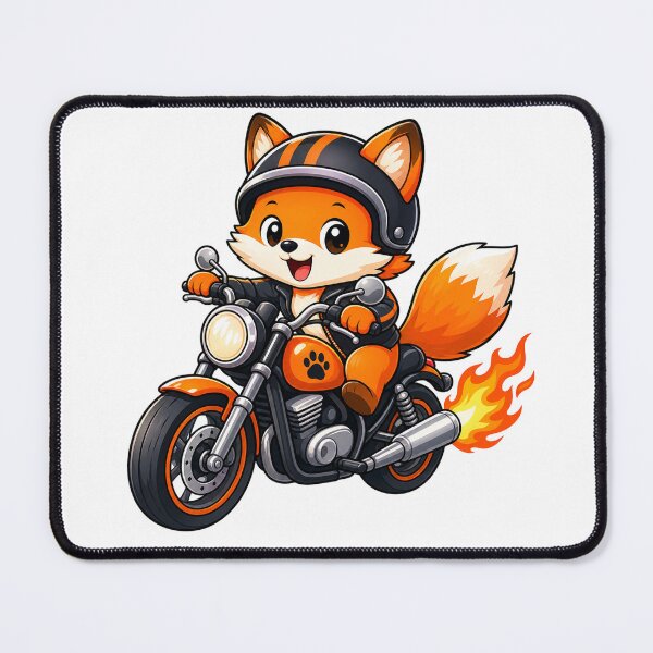 Item preview, Cute Biker Fox Riding Orange Motorcycle Kawaii Biker Art designed and sold by Seculinator.