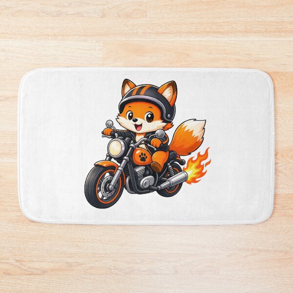 Item preview, Cute Biker Fox Riding Orange Motorcycle Kawaii Biker Art designed and sold by Seculinator.