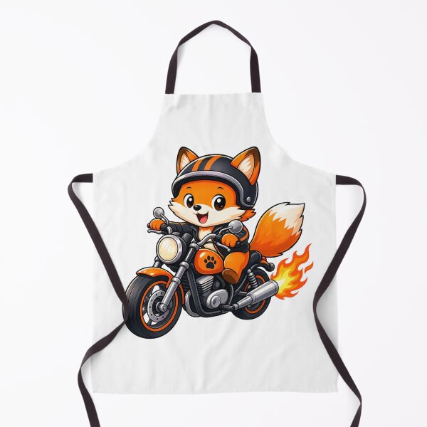 Item preview, Cute Biker Fox Riding Orange Motorcycle Kawaii Biker Art designed and sold by Seculinator.