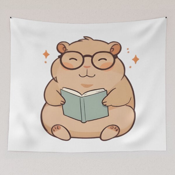 Item preview, Reading Capybara — Smart Kawaii Glasses Sticker designed and sold by tommysworks.