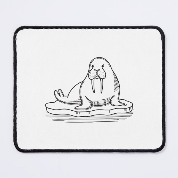 Item preview, Walrus with Curled Tusks on Icy Shore designed and sold by rasagamastore.