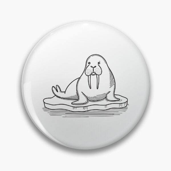 Item preview, Walrus with Curled Tusks on Icy Shore designed and sold by rasagamastore.