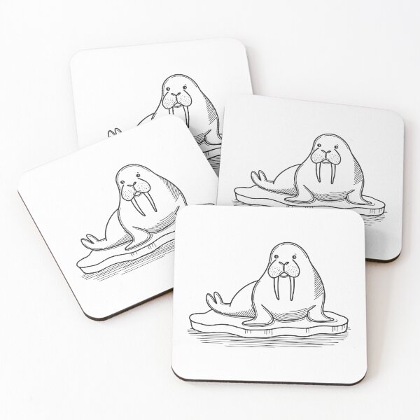 Item preview, Walrus with Curled Tusks on Icy Shore designed and sold by rasagamastore.