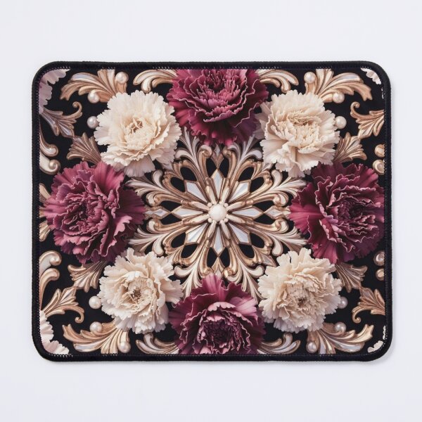 Item preview, Luxurious Burgundy Rose Mandala Seamless Pattern designed and sold by IntelliMindDesigns.