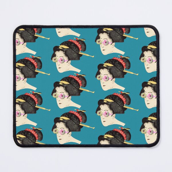 Item preview, Donut Glasses Geisha - Neon Pink & Japanese Vintage Collage Art designed and sold by petchcotch.