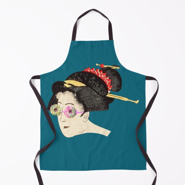 Item preview, Donut Glasses Geisha - Neon Pink & Japanese Vintage Collage Art designed and sold by petchcotch.