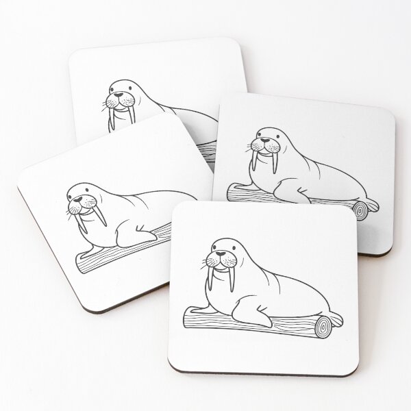 Item preview, Walrus Resting Beside Driftwood Log designed and sold by rasagamastore.