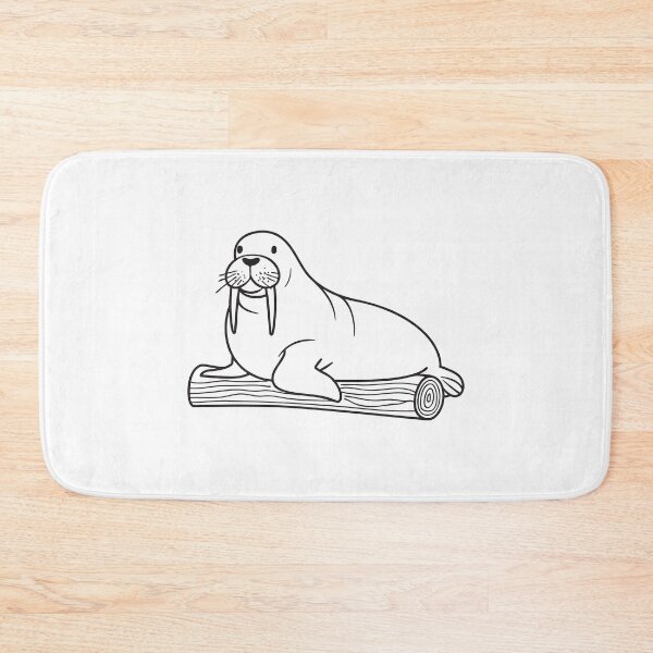Item preview, Walrus Resting Beside Driftwood Log designed and sold by rasagamastore.