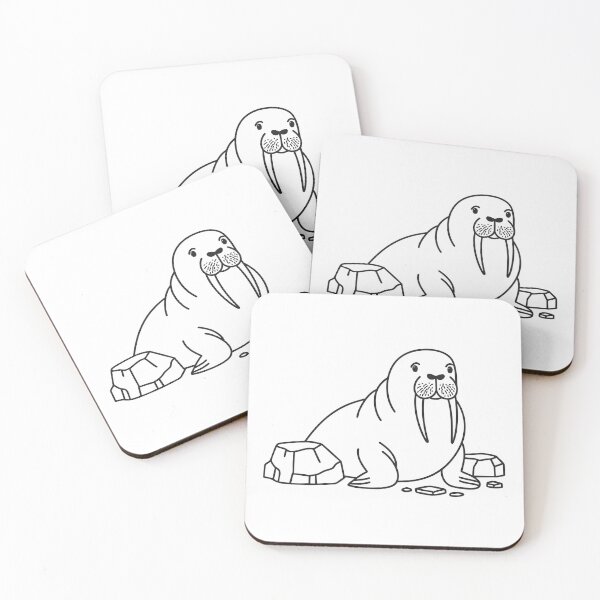 Item preview, Walrus Resting Tusks on Ice Rock designed and sold by rasagamastore.
